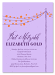 Eco-Friendly Bat Mitzvah Invitations ~ Lovely Night (string of lights)