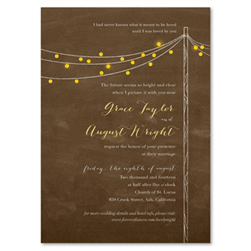 Brown Chalkboard Wedding Invitations - Lovely Night