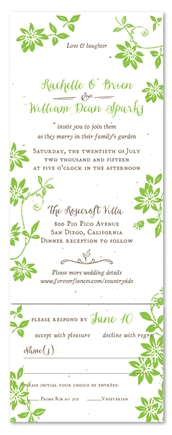 Unique Plantable Invitations - Countryside Wedding (seeded paper)