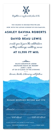 Colorado Misty Mountains Wedding Invitations (100% recycled linen paper)