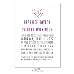 Seeded paper Wedding Invitations | Modern Heart