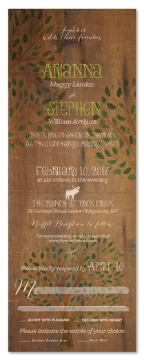 Wood Wedding Invitations | Mountain Lodge (100% recycled paper)