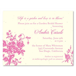 Pink Bridal Shower Invitations on seeded paper | My love Rosie