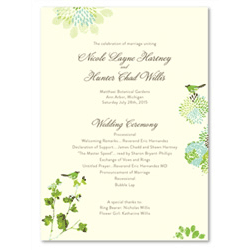 Natural Wedding Programs - Nature's Glory (recycled)