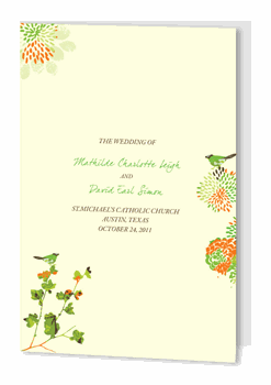 Fold-Over Wedding Programs - Nature's Glory