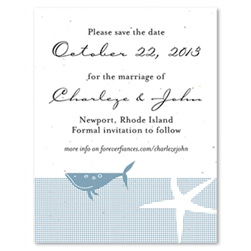 Wedding Save the Date Cards ~ Ocean (plantable paper)