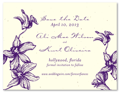 Plantable Save the Date cards ~ Tropical Orchids (seeded paper)