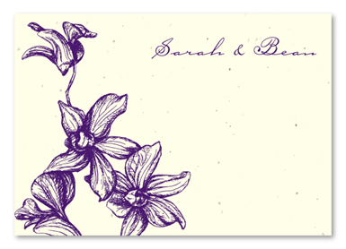 Seeded paper Thank you notes ~ Tropical Orchids