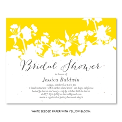 Bridal Shower cards Organic Yellow on seeded paper