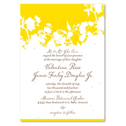 Floral Wedding Invitations - Organic Yellow by ForeverFiances