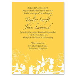 Flower Wedding Invitations ~ Organic Yellow