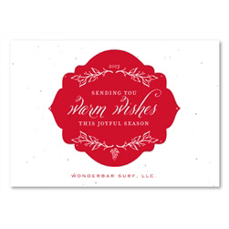 Green Holiday Cards on seeded paper | Ornate Swag by Green Business Print