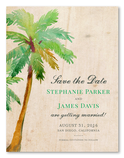 Palm Tree Wedding Save the Date | Paradise Island