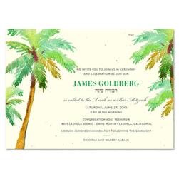 Palm Tree Bar Mitzvah Invitations | Paradise Island
