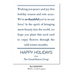 Thankful message business holiday cards | Peace Message by Green Business Print