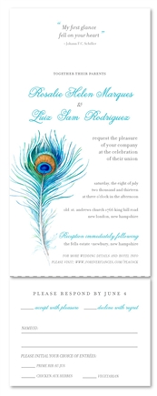 Unique Wedding Invitations ~ Peacock Feather