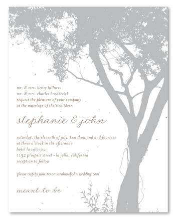 Tree Wedding Invitations ~ Pebble Beach Monterey
