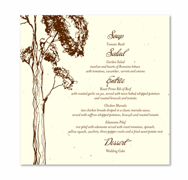 Plantable Wedding Menus ~ Pine Gap