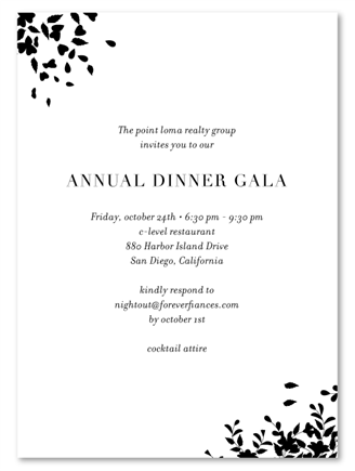 Black Tie Gala Invitations - Romance