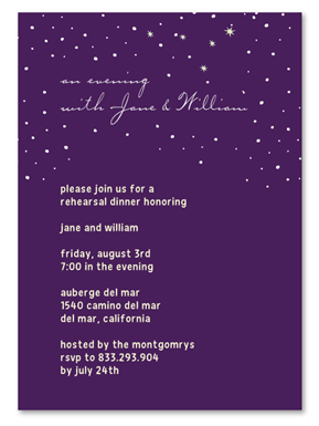 Whimsical Rehearsal Dinner Invitations ~ Romantic Night