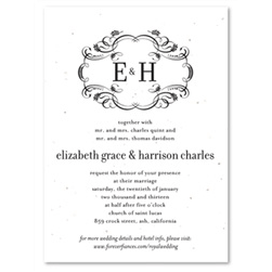 Unique Wedding Invitations - Royal & Sophisticated (plantable paper)