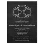 Recycled Wedding Invitations on chalkboard paper - Royal & Sophisticated