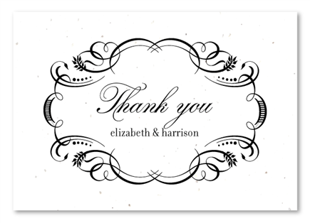 Royal & Sophisticated Thank you cards on Seeded Paper (black and white)