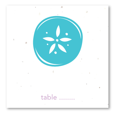 Beach Wedding Table Cards - Sand Dollar (*seeded paper)