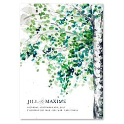 Birch Tree Wedding Programs | September Birch Tree (white seeded paper)