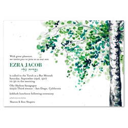 Tree Bar Mitzvah Invitations ~ September Birch