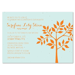 Bat Mitzvah Invitations - Shalom Tree (plantable)