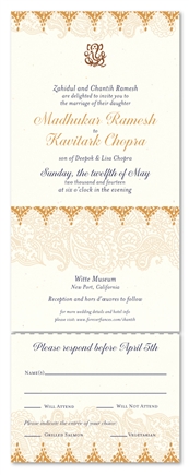 Indian Wedding Invitations ~ Shantih (100% recycled paper)