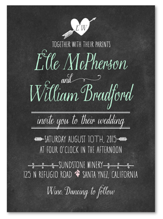 Chalkboard Wedding Invitations - Simple Pleasures