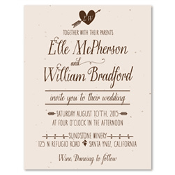 Organic Wedding Invitations with handwritten fonts - Simple Pleasures