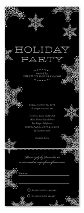 Winter Holiday Party Invitations | Snow Soiree *black tie