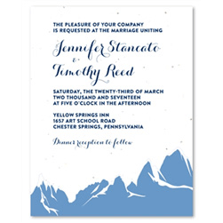 Rockies Mountains Wedding Invitations on White seeded paper | Snowy Rockies