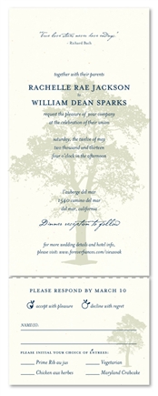 Recycled Paper Invitations ~ Solid Oak (100% recycled paper)
