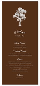 Tree Wedding Menus ~ Solid Oak (recycled)