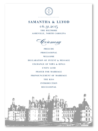 Elegant Wedding Programs Sophisticated Mansion by ForeverFiances