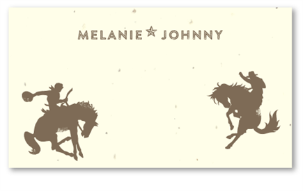 Western Plantable Table Cards with two horses