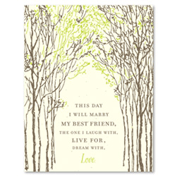 Tree Wedding Invitations | Southern Trees on cream seeded paper with green