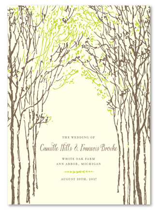 Unique Wedding Programs ~ Southern Trees