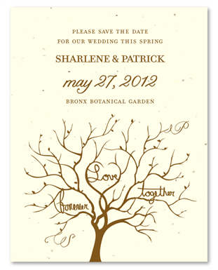 Unique Save the Date cards ~ Spring Tree (Seeded paper)