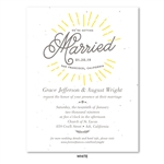 Seeded Paper Sun burst Wedding Invitations with unique typography