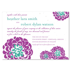 Floral Wedding Invitations ~ Sweet Seeds - Mint edition