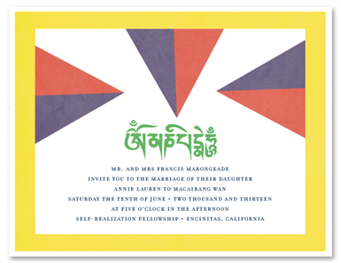 Unique Wedding Invitations - Tibetan Flag