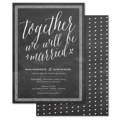 Elegant Chalkboard Wedding Invitations - Together & Married