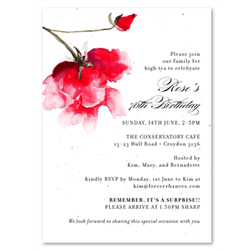 Rose Birthday Party Invitations | Valentino Rose