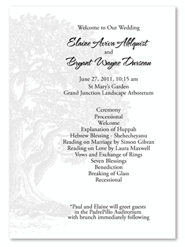 Natural Wedding Programs ~ Vieux Oak (recycled)