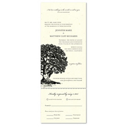 Oak tree Send n Sealed Wedding invitations on 100% Recycled Paper | Vieux Oak